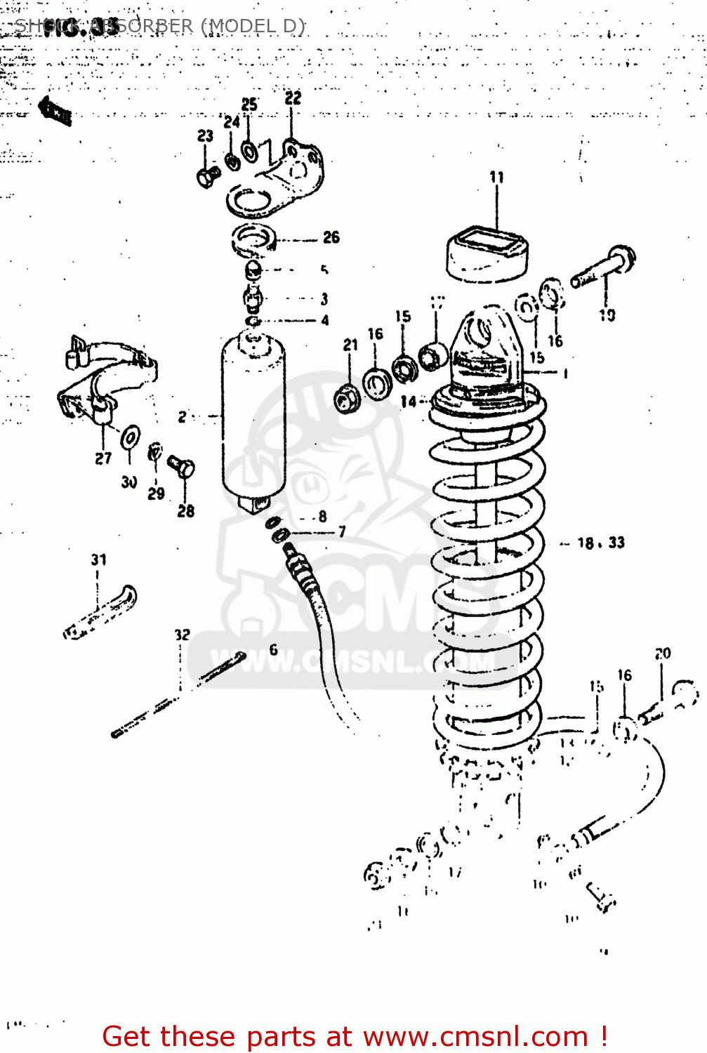 SHOCK ABSORBER (MODEL D) RM500 1984 (E) USA (E03)