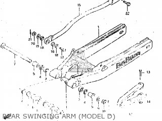 REAR SWINGING ARM (MODEL D) - RM500 1984 (E) USA (E03)