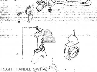 RIGHT HANDLE SWITCH - RM500 1984 (E) USA (E03)