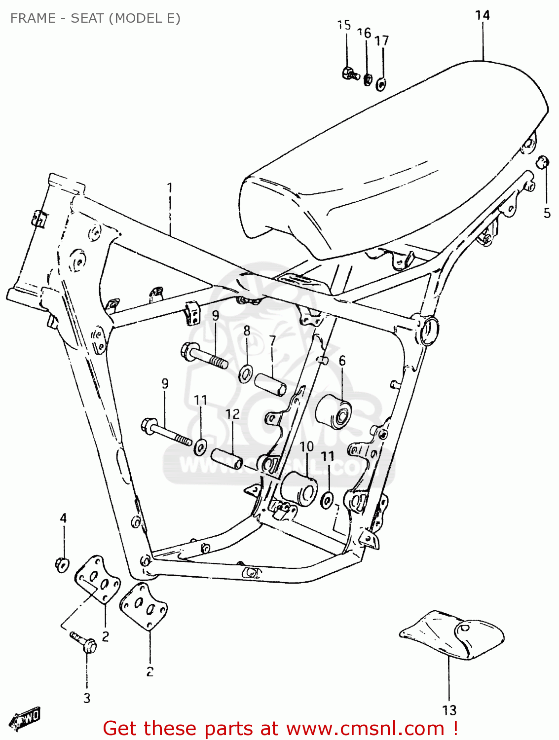 FRAME - SEAT (MODEL E) RM500 1984 (E)