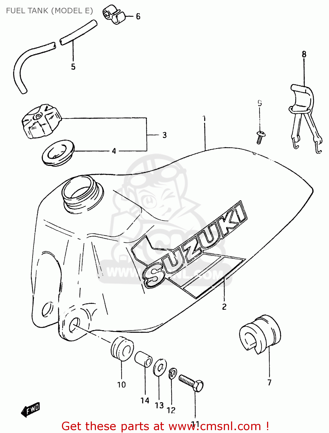 FUEL TANK (MODEL E) RM500 1984 (E)