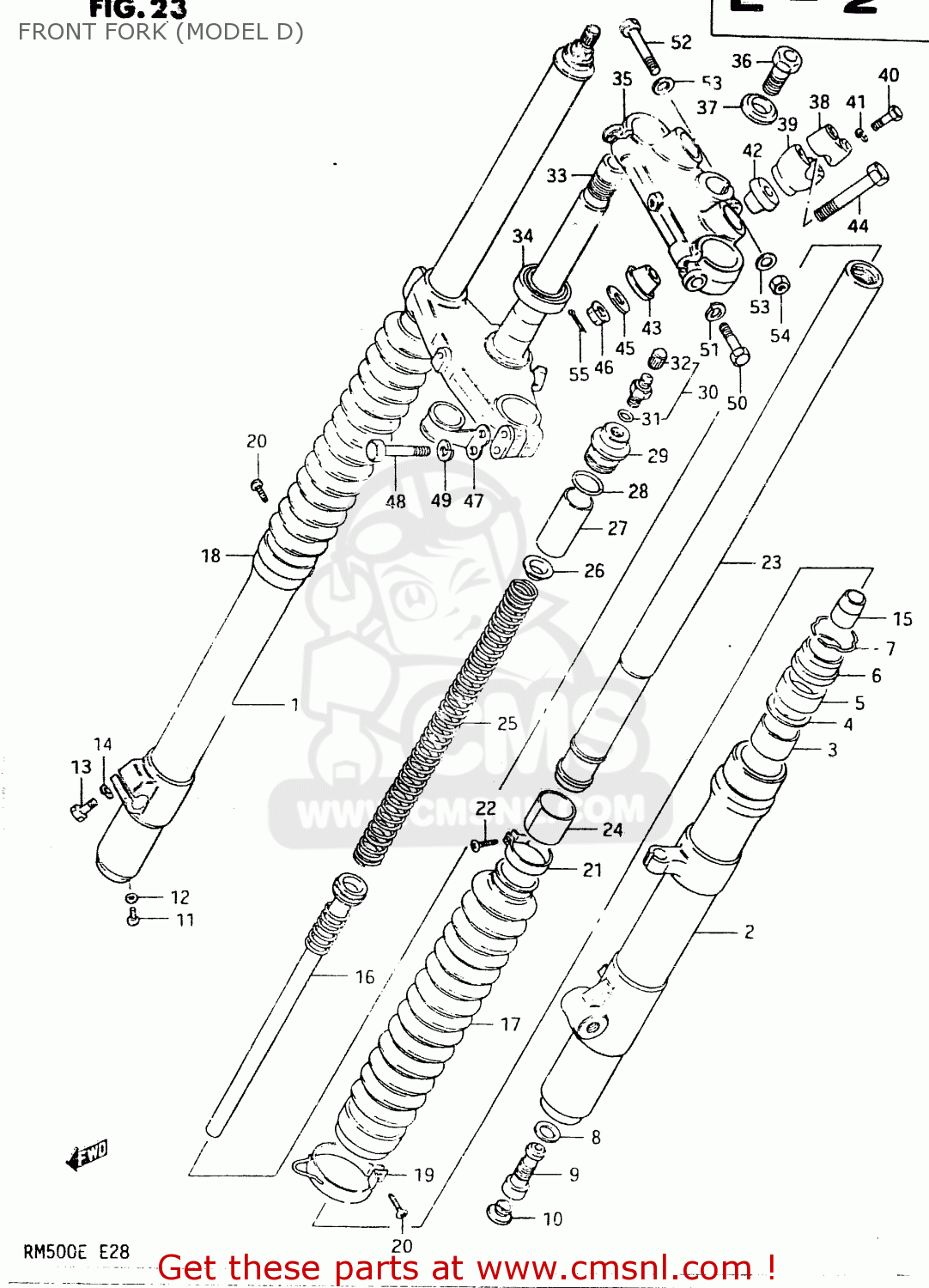 FRONT FORK (MODEL D) RM500 1984 (E)