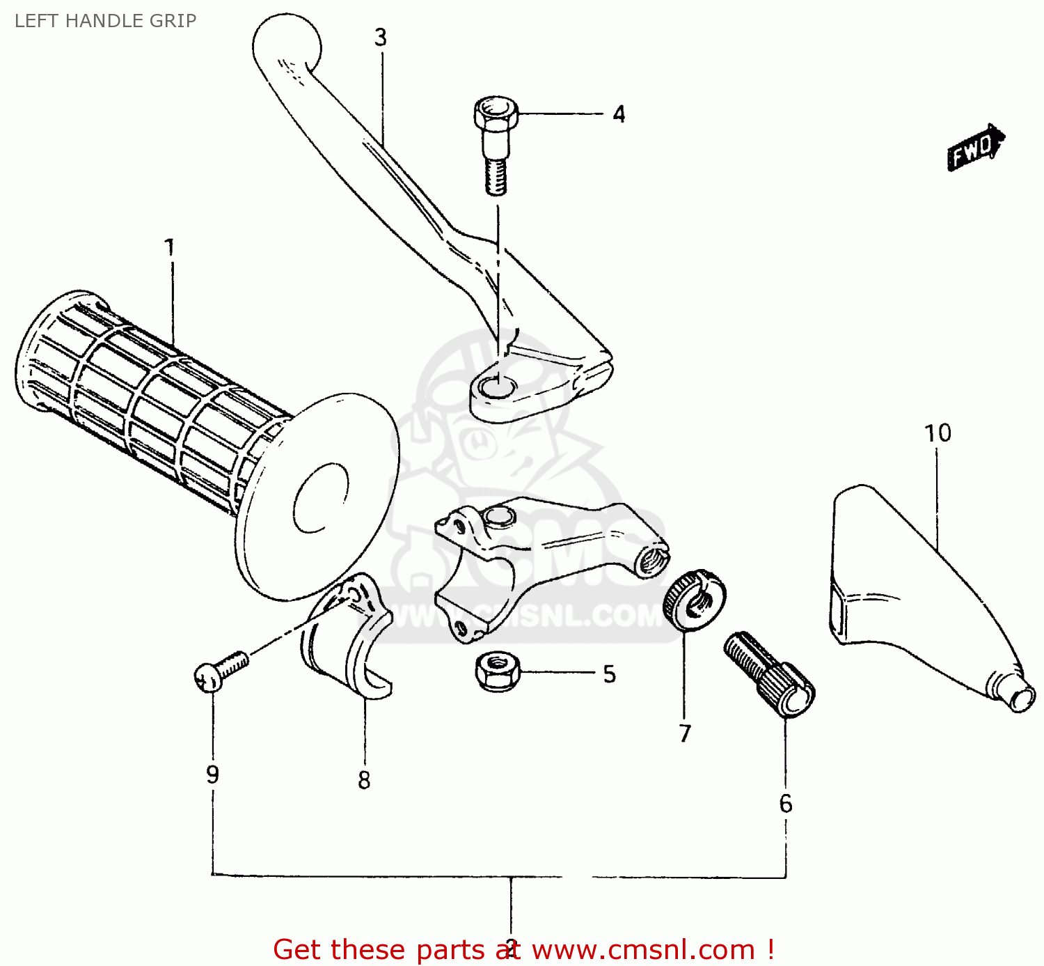 LEFT HANDLE GRIP RM500 1984 (E)