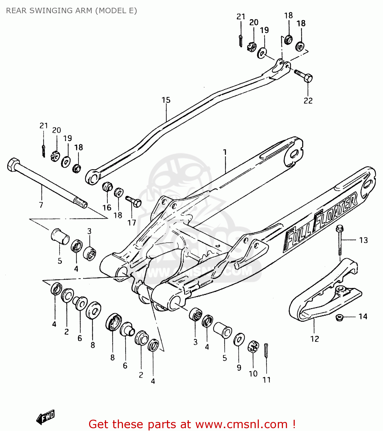 REAR SWINGING ARM (MODEL E) RM500 1984 (E)