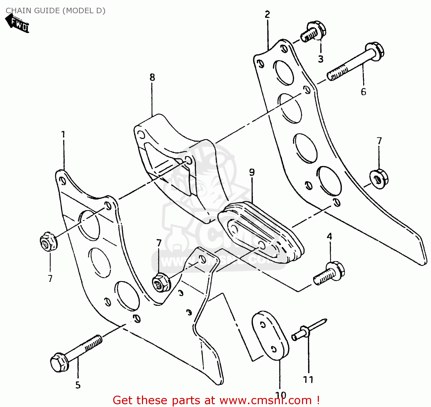 CHAIN GUIDE (MODEL D) RM500 1984 (E)
