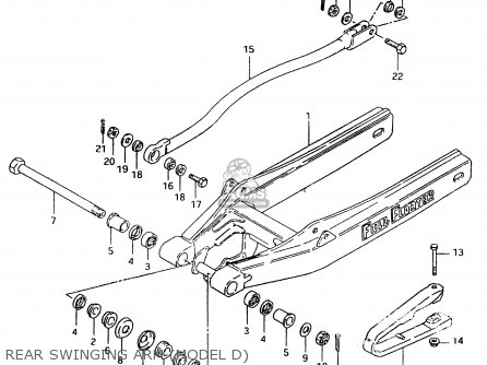 REAR SWINGING ARM (MODEL D) - RM500 1984 (E)