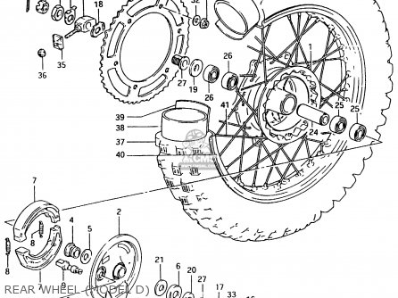 REAR WHEEL (MODEL D) - RM500 1984 (E)