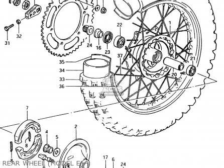 REAR WHEEL (MODEL E) - RM500 1984 (E)