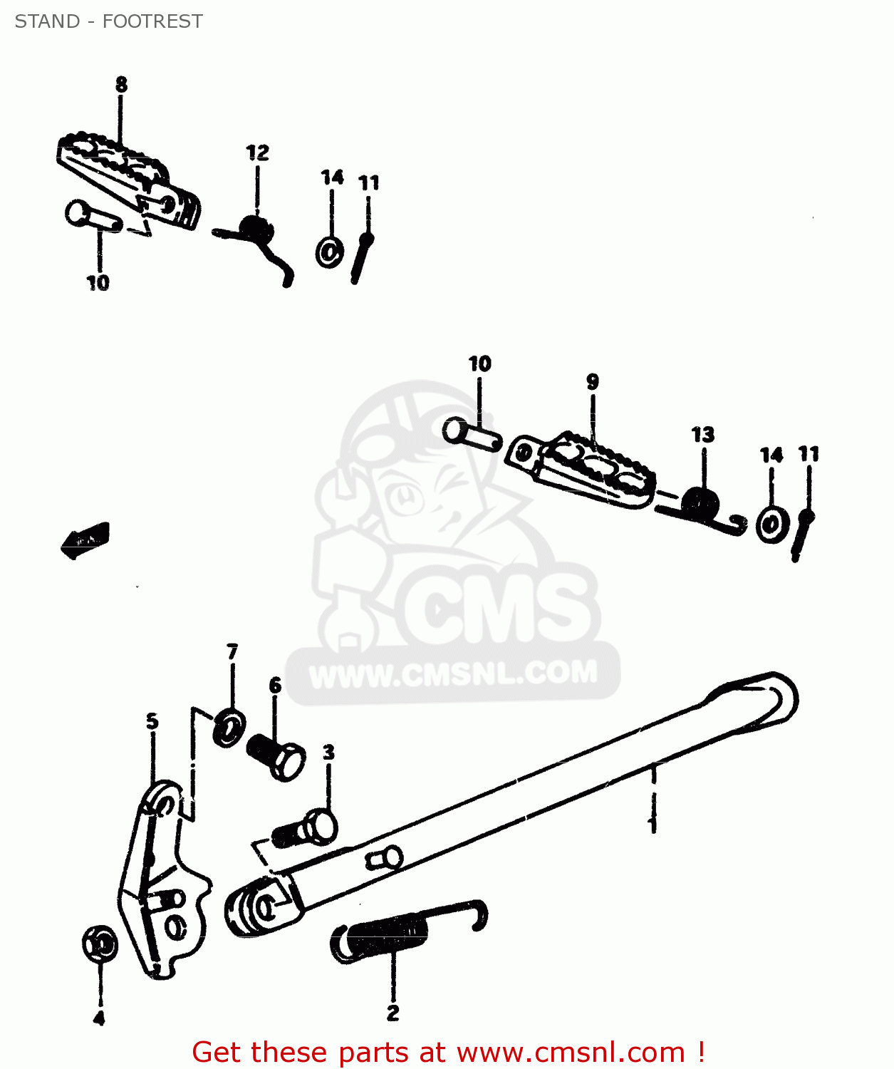 STAND - FOOTREST RM500 1985 (F)