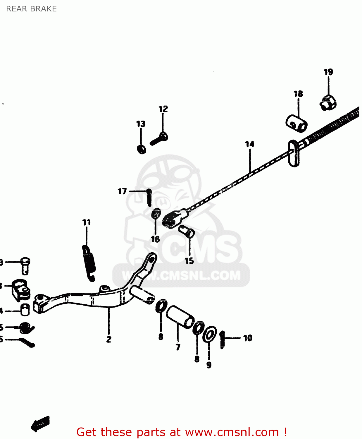 REAR BRAKE RM500 1985 (F)