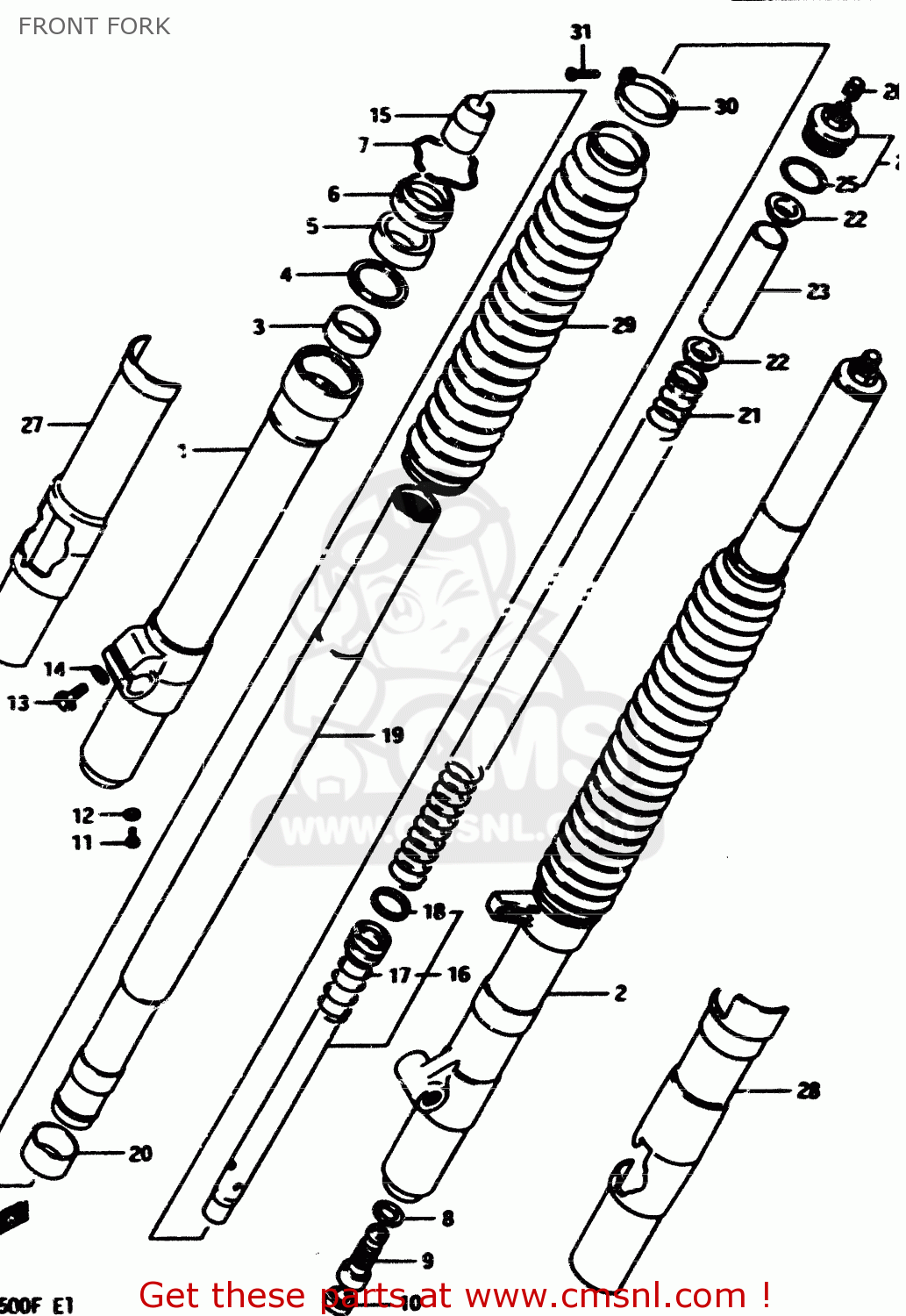 FRONT FORK RM500 1985 (F)