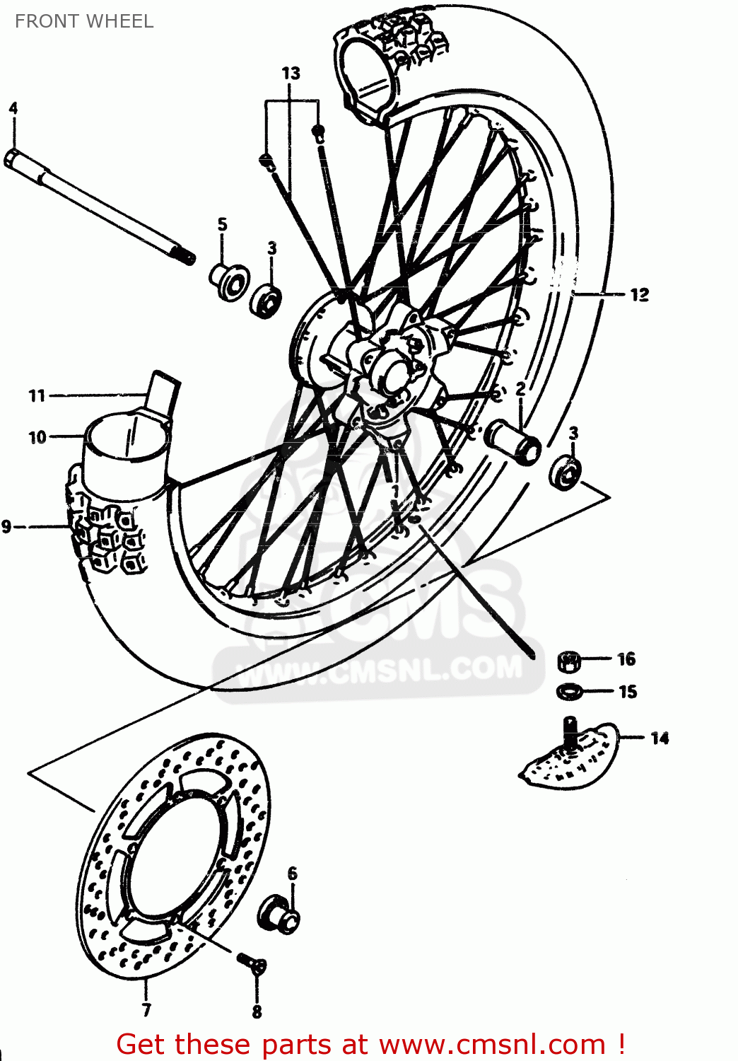 FRONT WHEEL RM500 1985 (F)