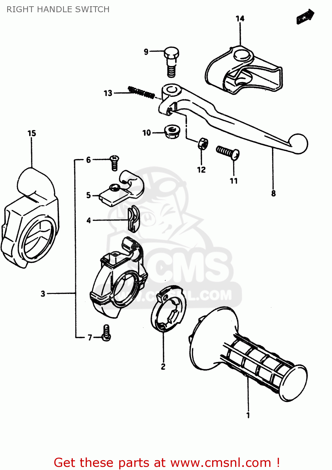 RIGHT HANDLE SWITCH RM500 1985 (F)