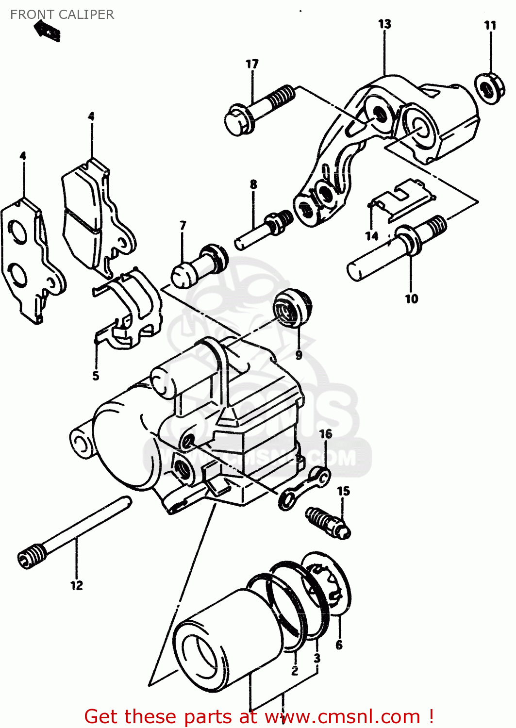 FRONT CALIPER RM500 1985 (F)