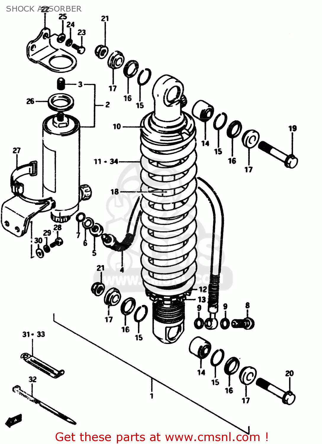 SHOCK ABSORBER RM500 1985 (F)