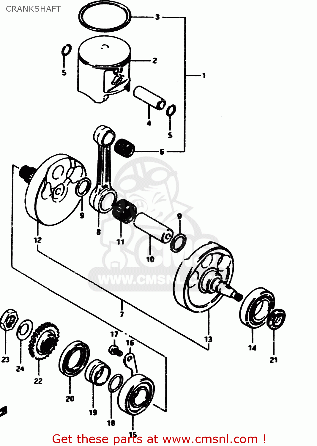 CRANKSHAFT RM500 1985 (F)