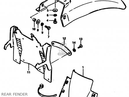 REAR FENDER - RM500 1985 (F)
