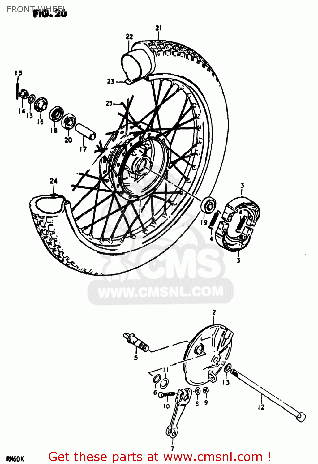 FRONT WHEEL RM60 1980 (T) USA (E03)