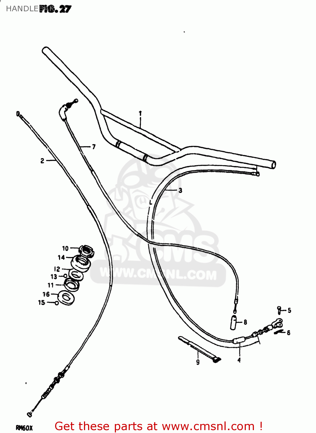 HANDLEBAR RM60 1980 (T) USA (E03)