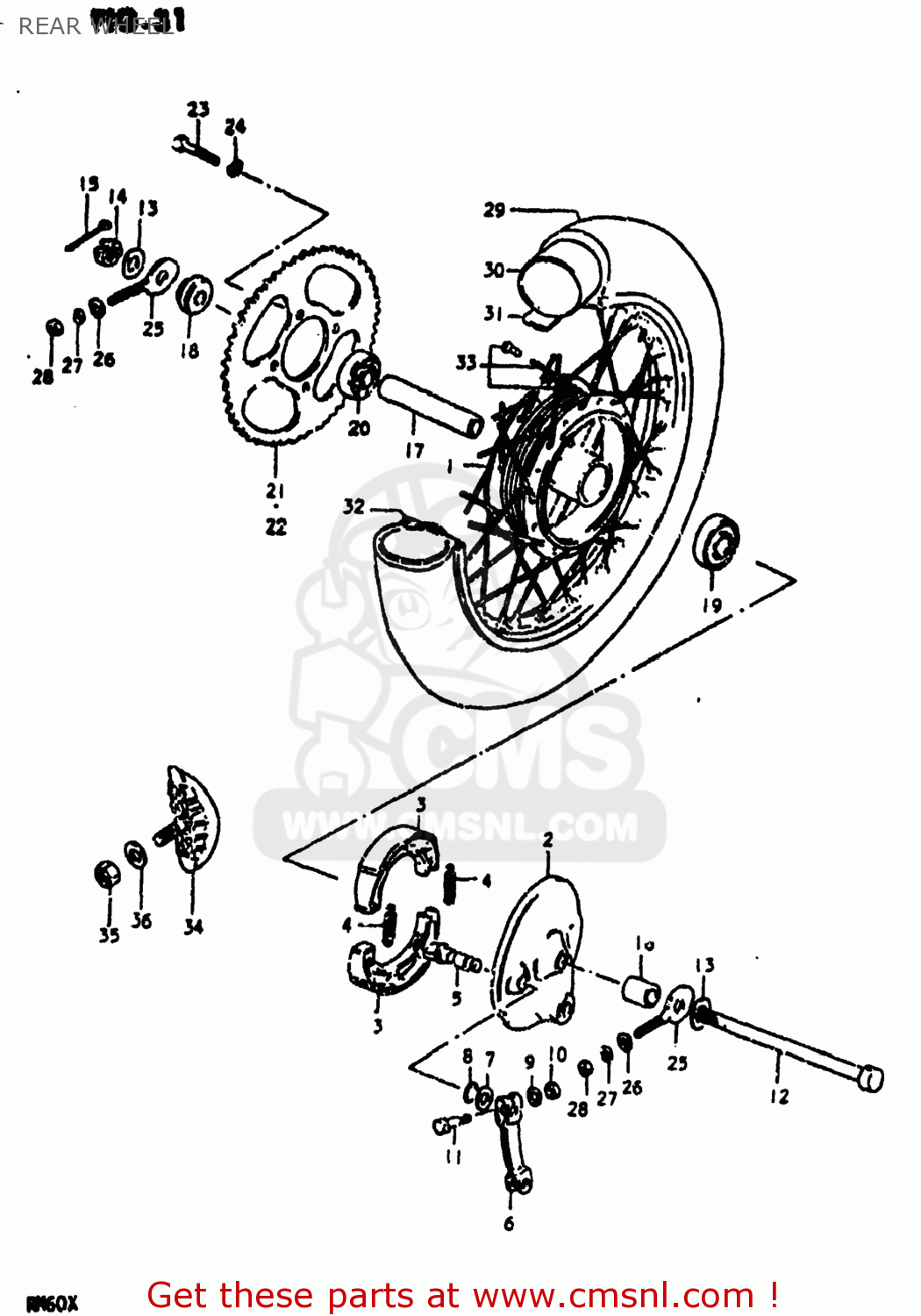 REAR WHEEL RM60 1980 (T) USA (E03)