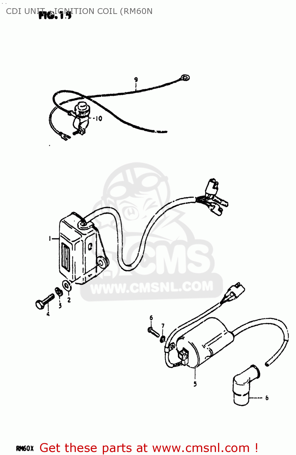 CDI UNIT - IGNITION COIL (RM60N RM60 1981 (X) USA (E03)