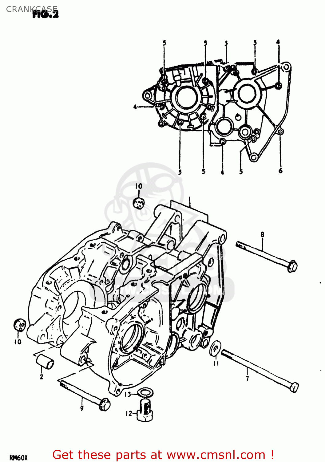 CRANKCASE RM60 1981 (X) USA (E03)