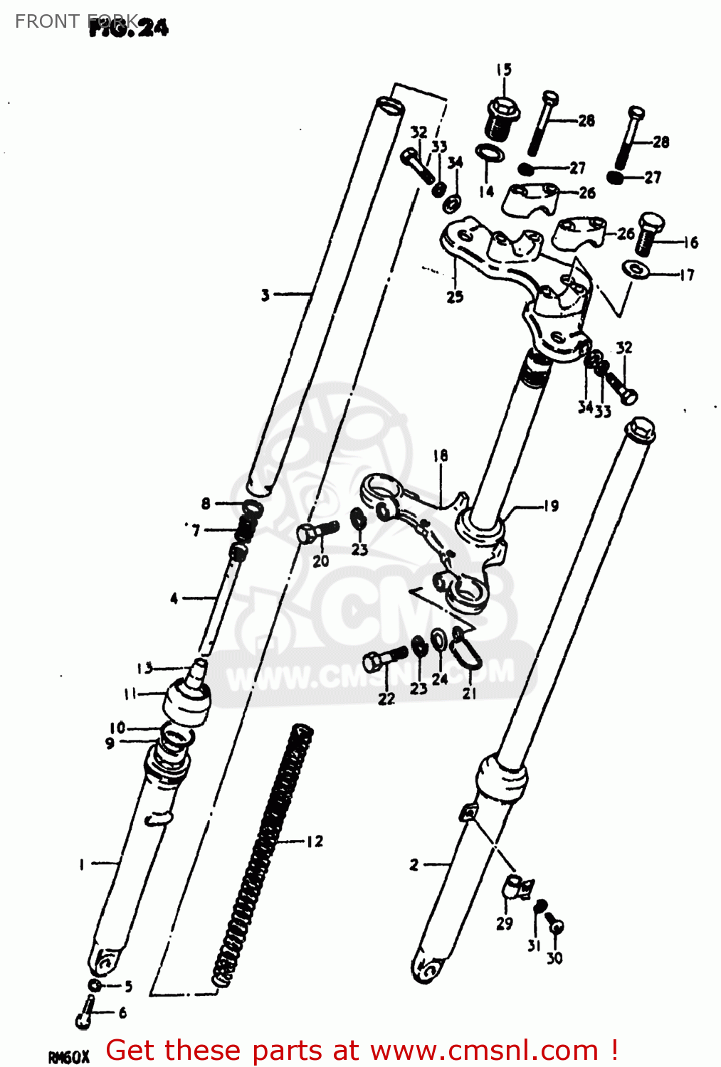 FRONT FORK RM60 1981 (X) USA (E03)