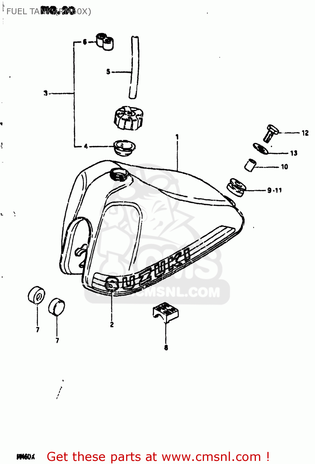 FUEL TANK (RM60X) RM60 1981 (X) USA (E03)