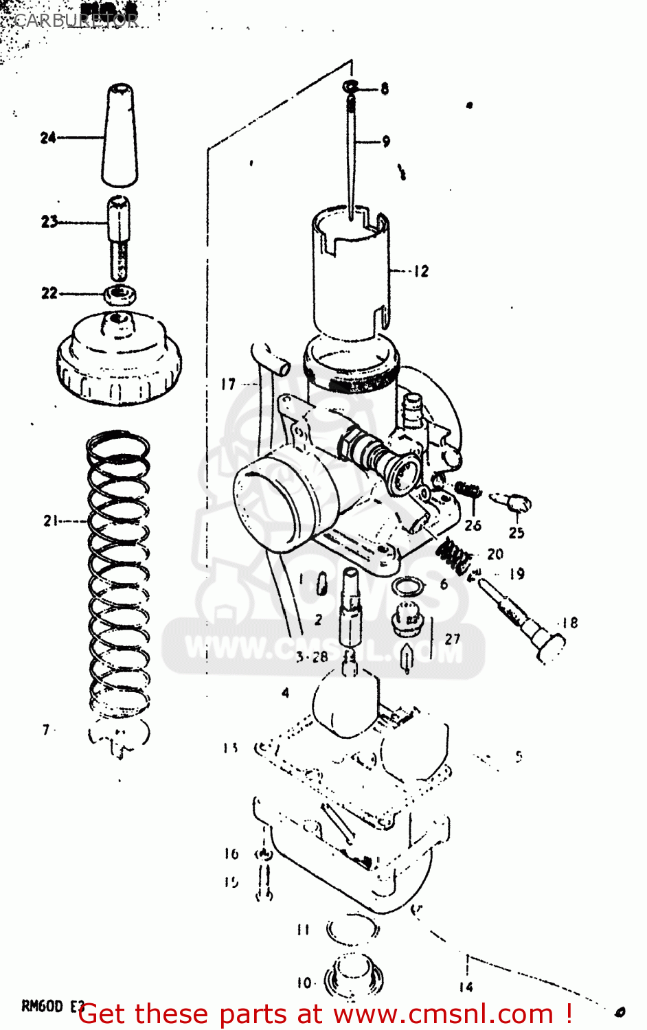 CARBURETOR RM60 1982 (Z) USA (E03)