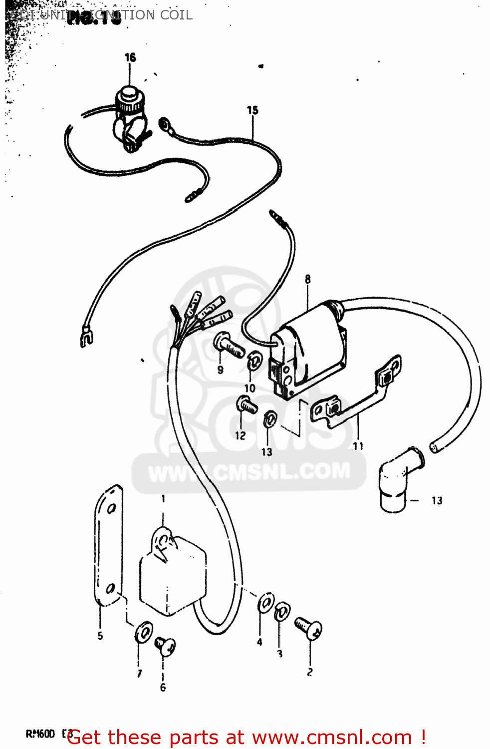 CDI UNIT - IGNITION COIL RM60 1982 (Z) USA (E03)