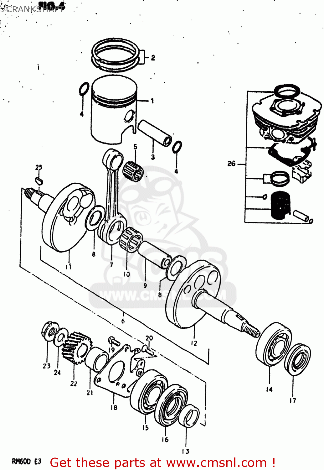 CRANKSHAFT RM60 1982 (Z) USA (E03)
