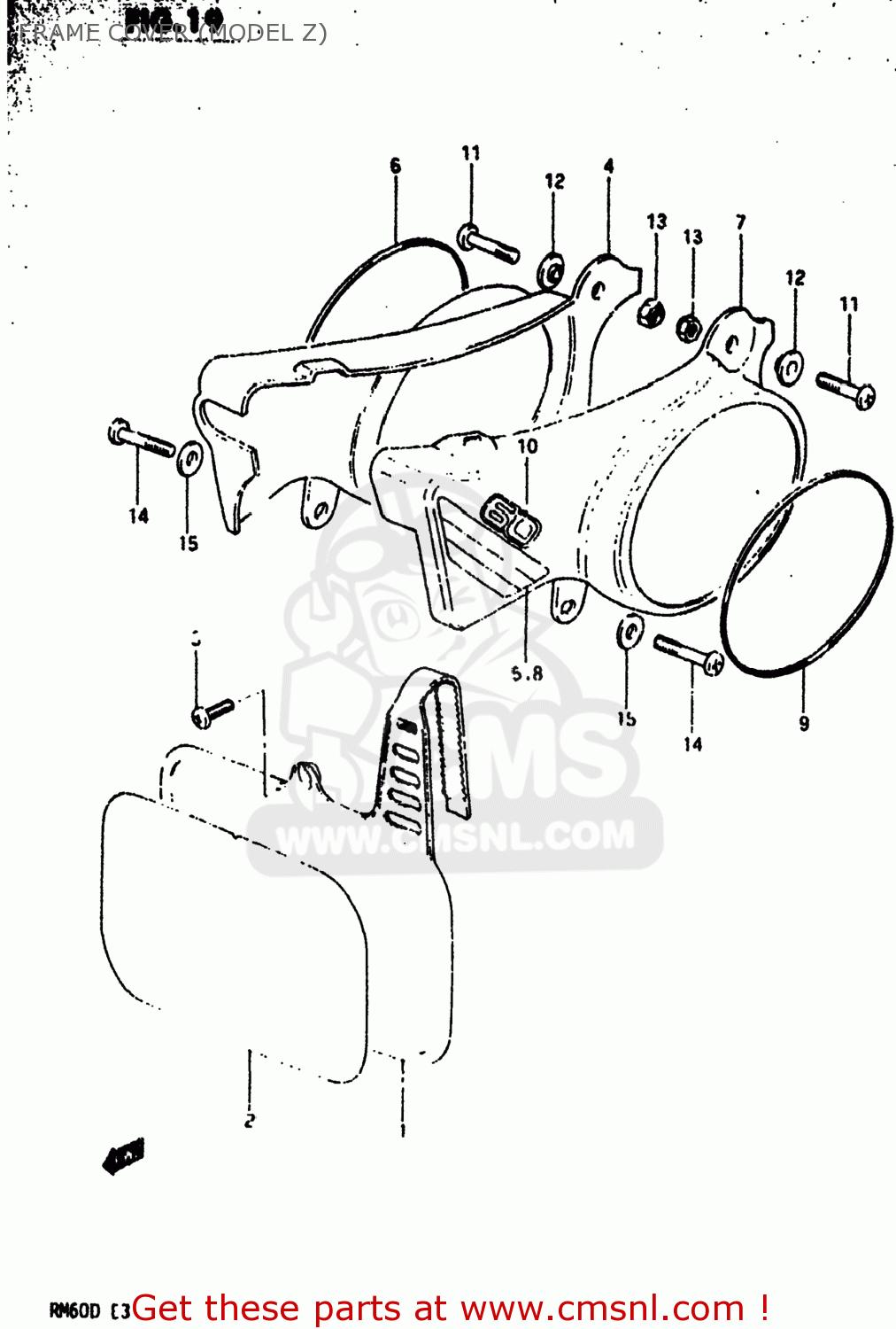 FRAME COVER (MODEL Z) RM60 1982 (Z) USA (E03)