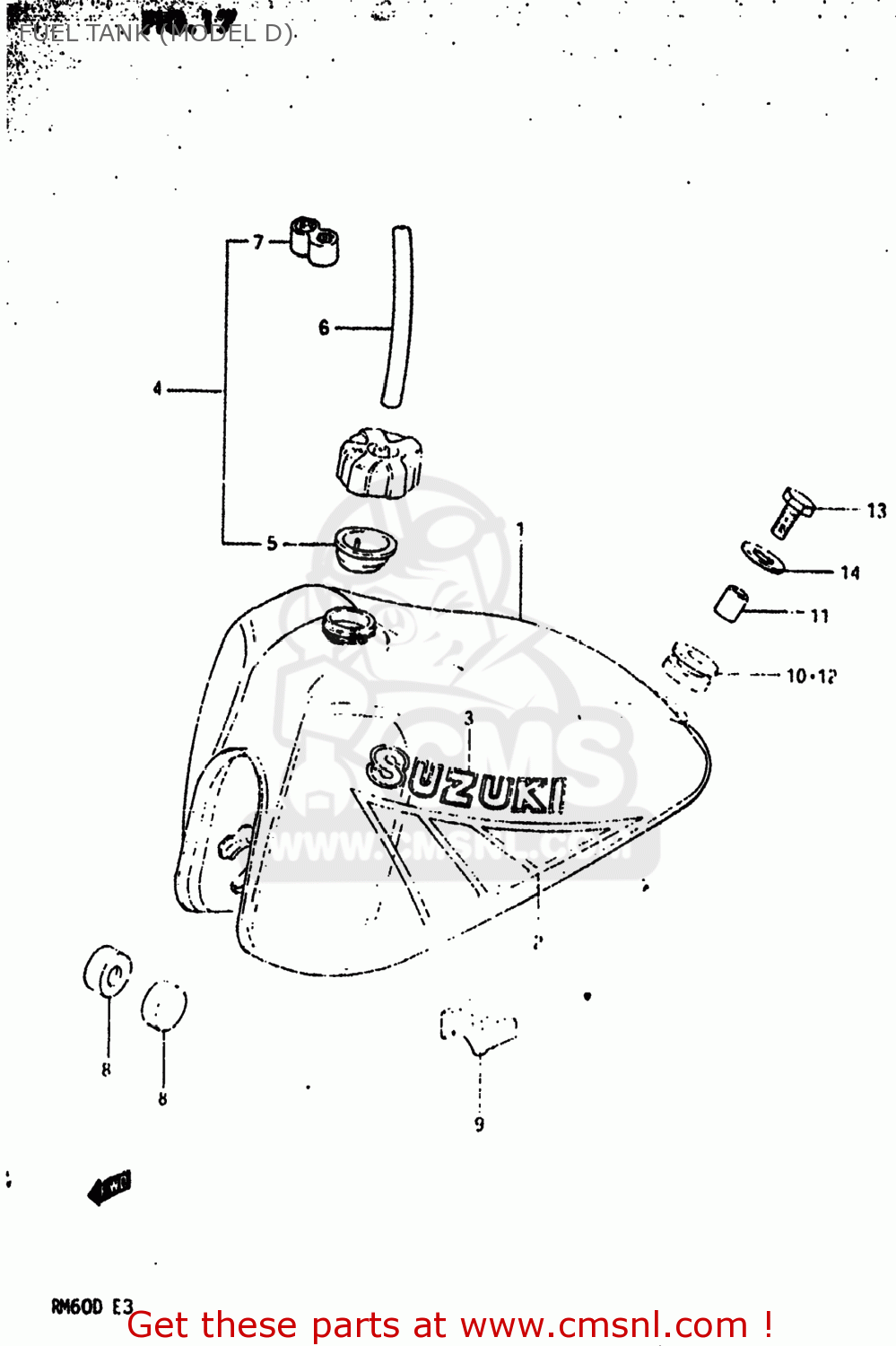 FUEL TANK (MODEL D) RM60 1982 (Z) USA (E03)