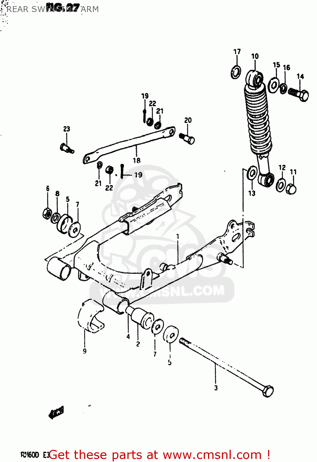 REAR SWINGING ARM RM60 1982 (Z) USA (E03)