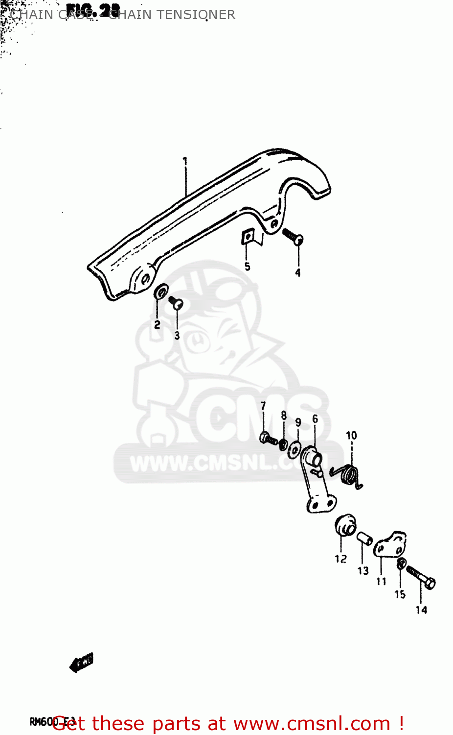 CHAIN CASE - CHAIN TENSIONER RM60 1983 (D) USA (E03)