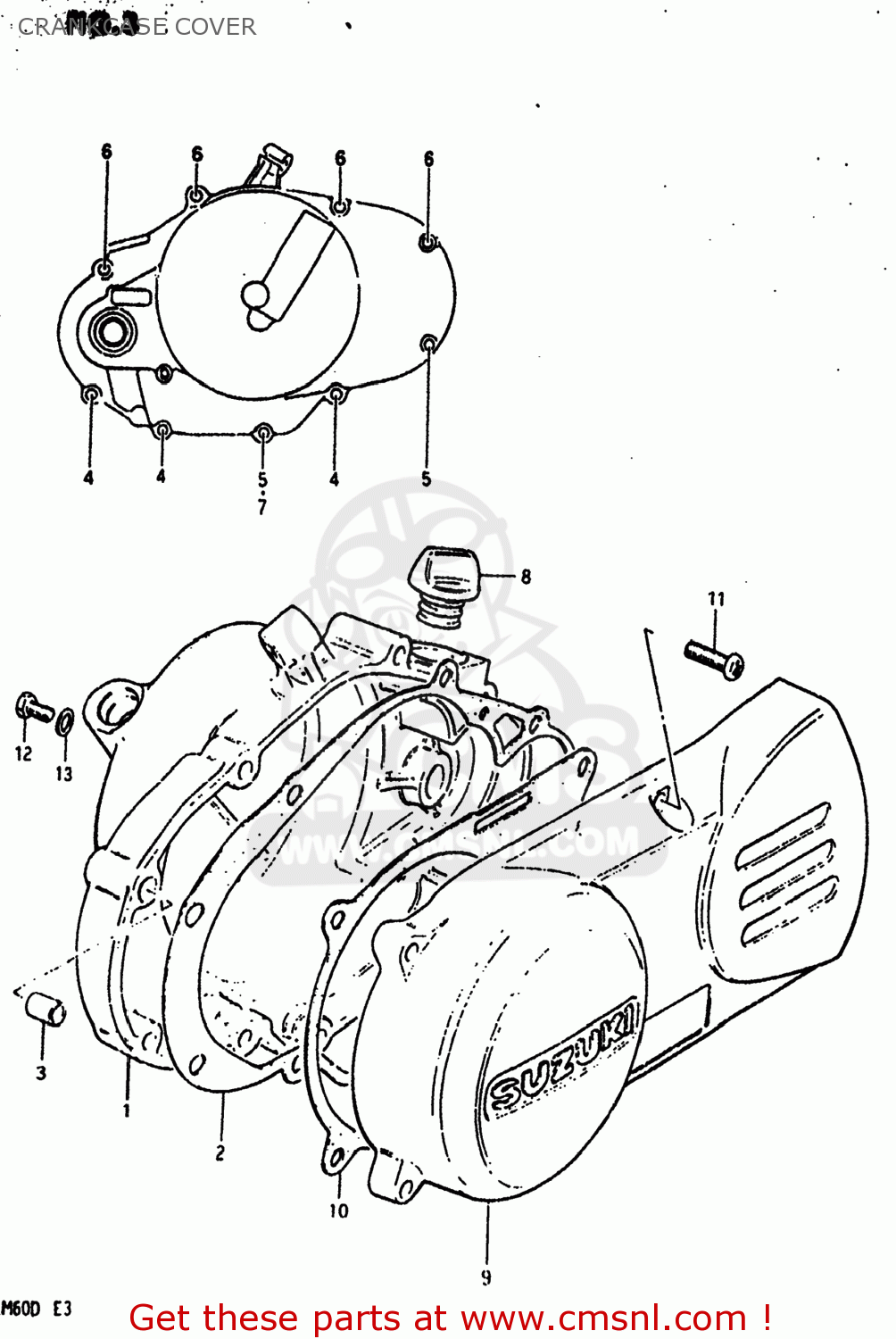 CRANKCASE COVER RM60 1983 (D) USA (E03)