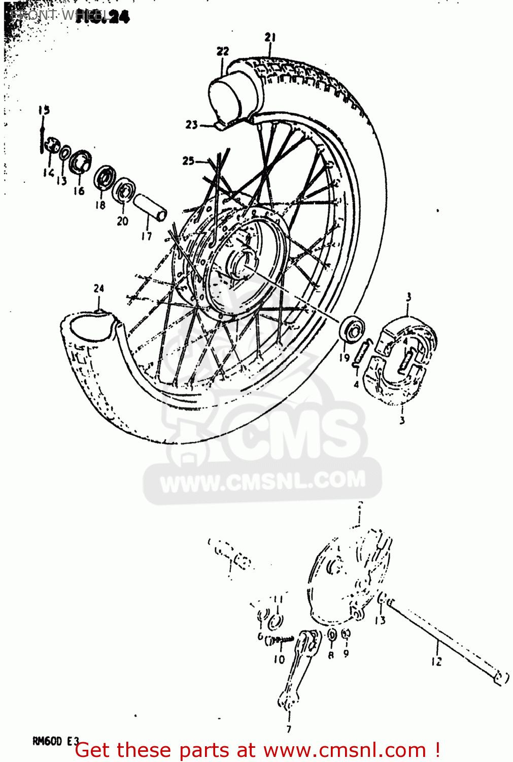 FRONT WHEEL RM60 1983 (D) USA (E03)