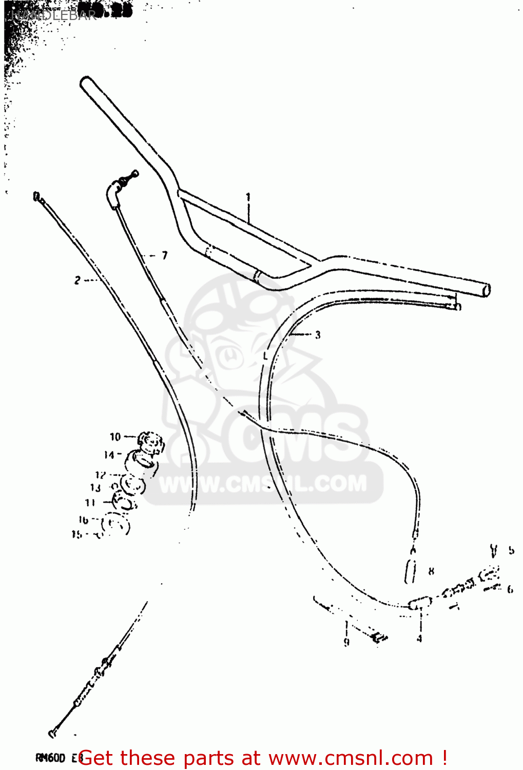HANDLEBAR RM60 1983 (D) USA (E03)