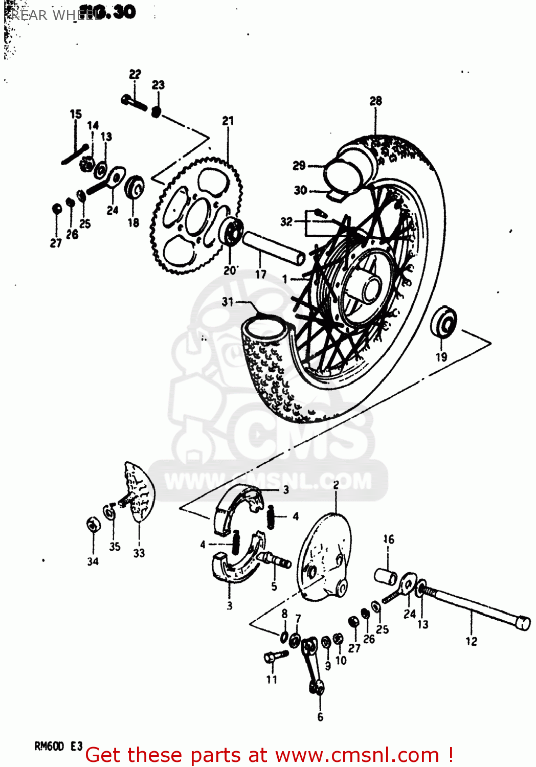 REAR WHEEL RM60 1983 (D) USA (E03)
