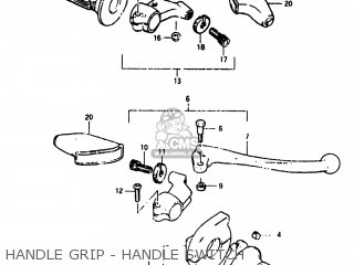 HANDLE GRIP - HANDLE SWITCH - RM60 1983 (D) USA (E03)
