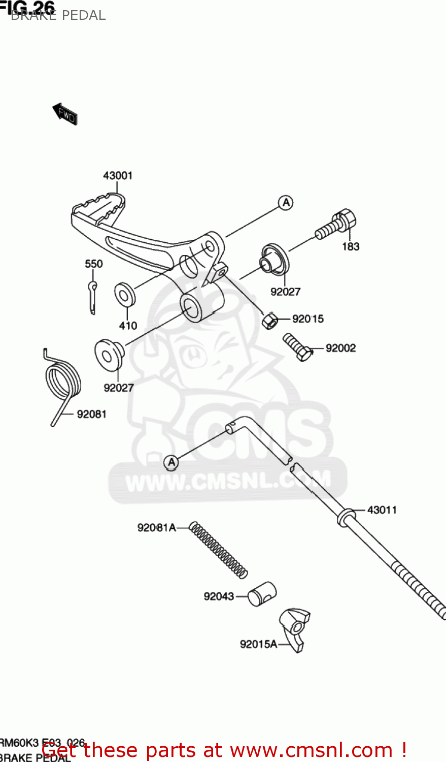 BRAKE PEDAL RM60 2003 (K3) USA (E03)