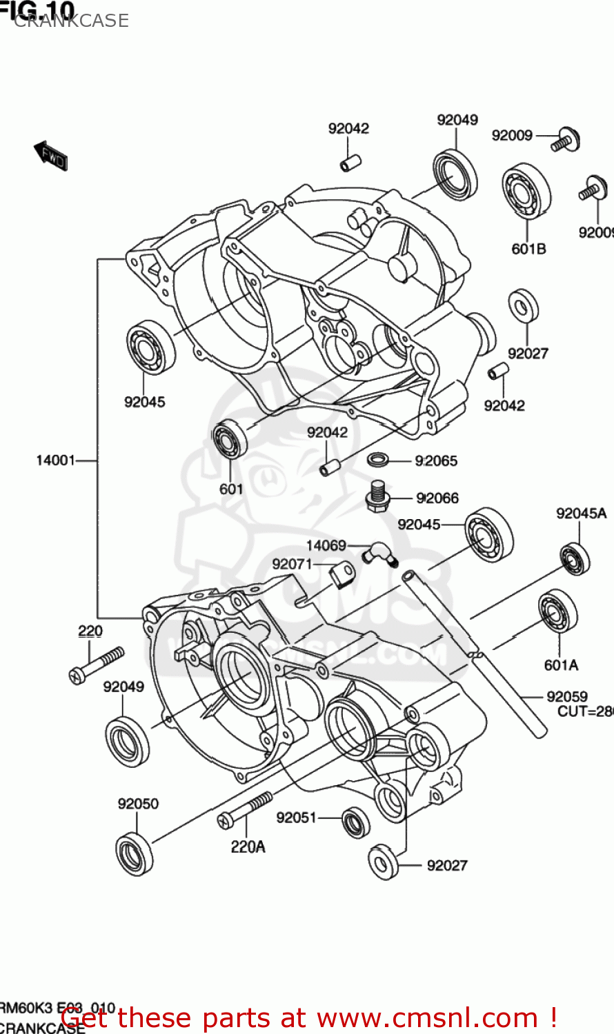 CRANKCASE RM60 2003 (K3) USA (E03)