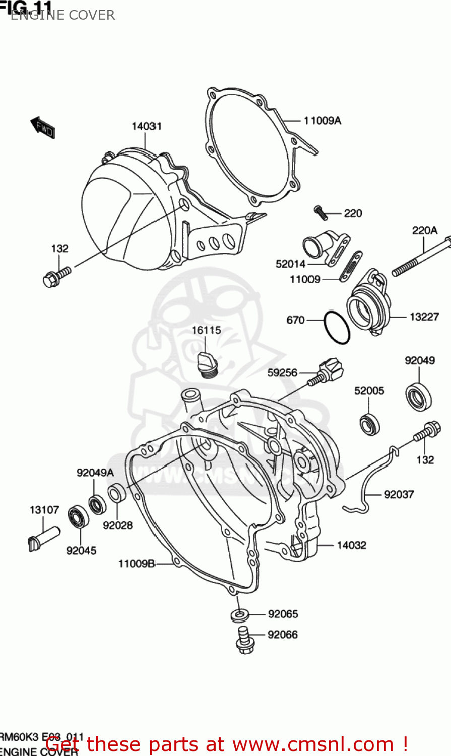ENGINE COVER RM60 2003 (K3) USA (E03)