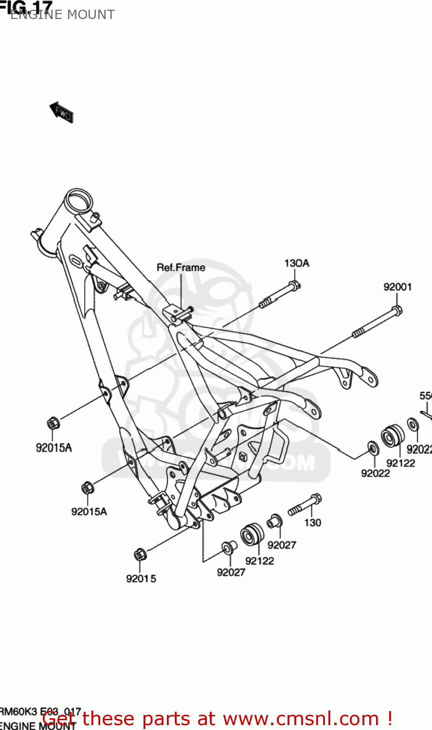 ENGINE MOUNT RM60 2003 (K3) USA (E03)