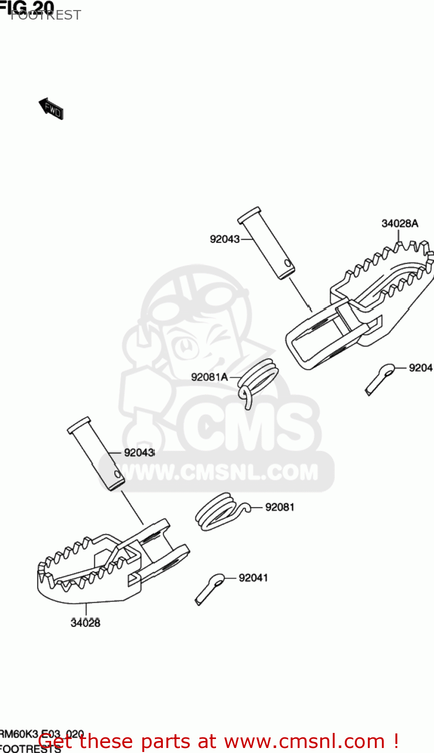 FOOTREST RM60 2003 (K3) USA (E03)