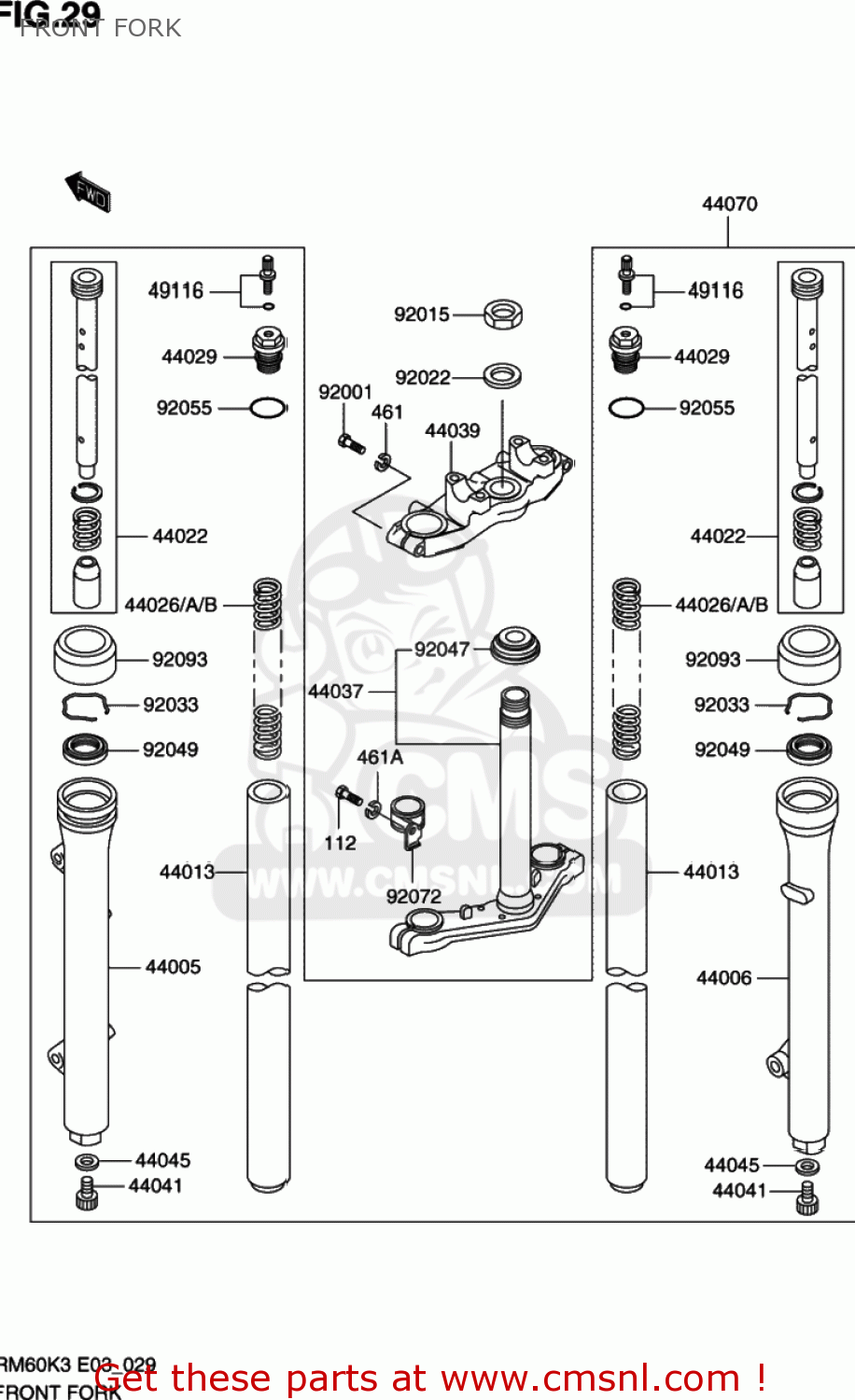 FRONT FORK RM60 2003 (K3) USA (E03)