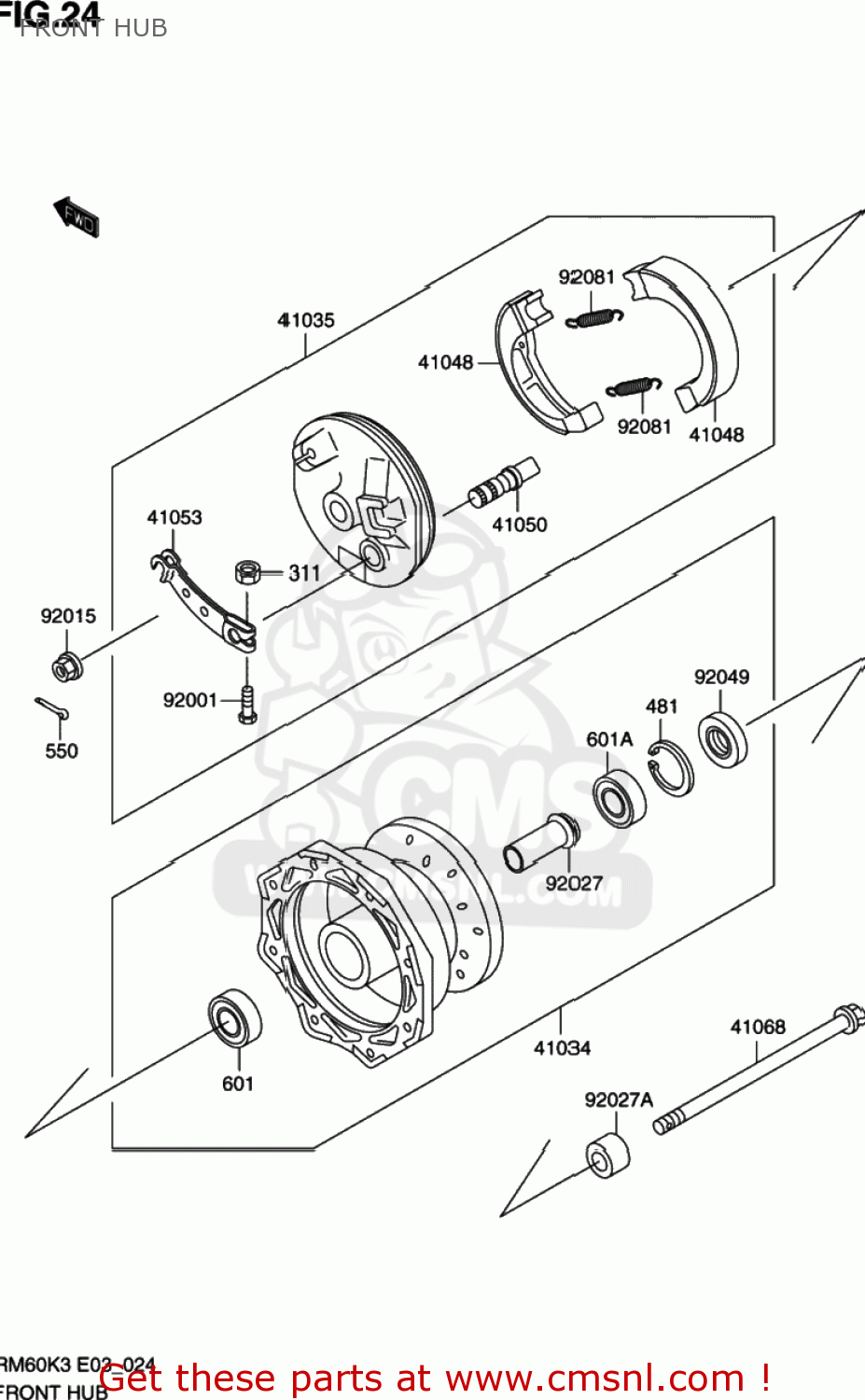 FRONT HUB RM60 2003 (K3) USA (E03)