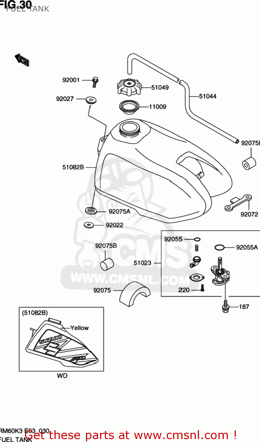FUEL TANK RM60 2003 (K3) USA (E03)