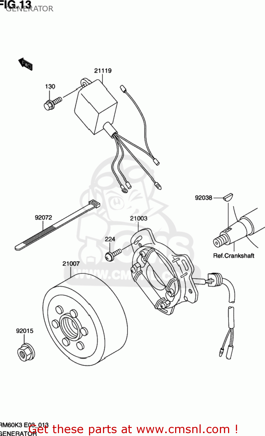 GENERATOR RM60 2003 (K3) USA (E03)