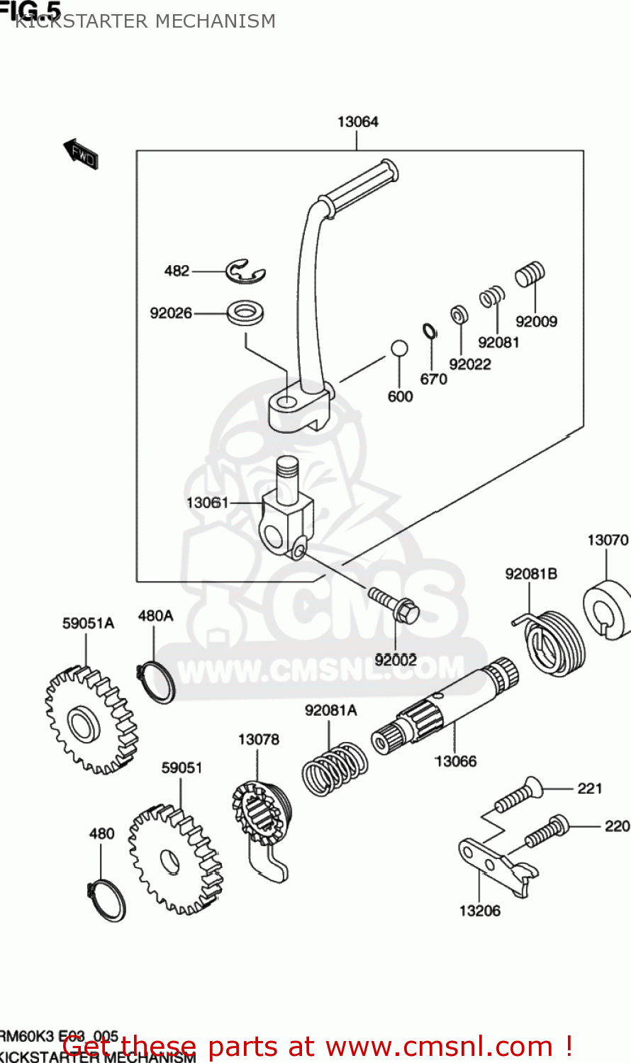 KICKSTARTER MECHANISM RM60 2003 (K3) USA (E03)